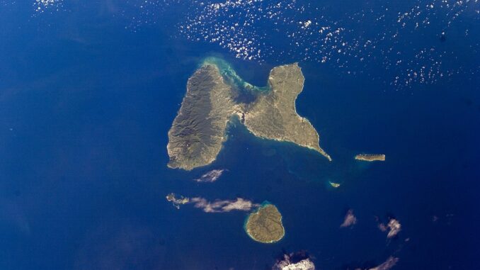 La Guadeloupe vue de l’ISS en 2005.